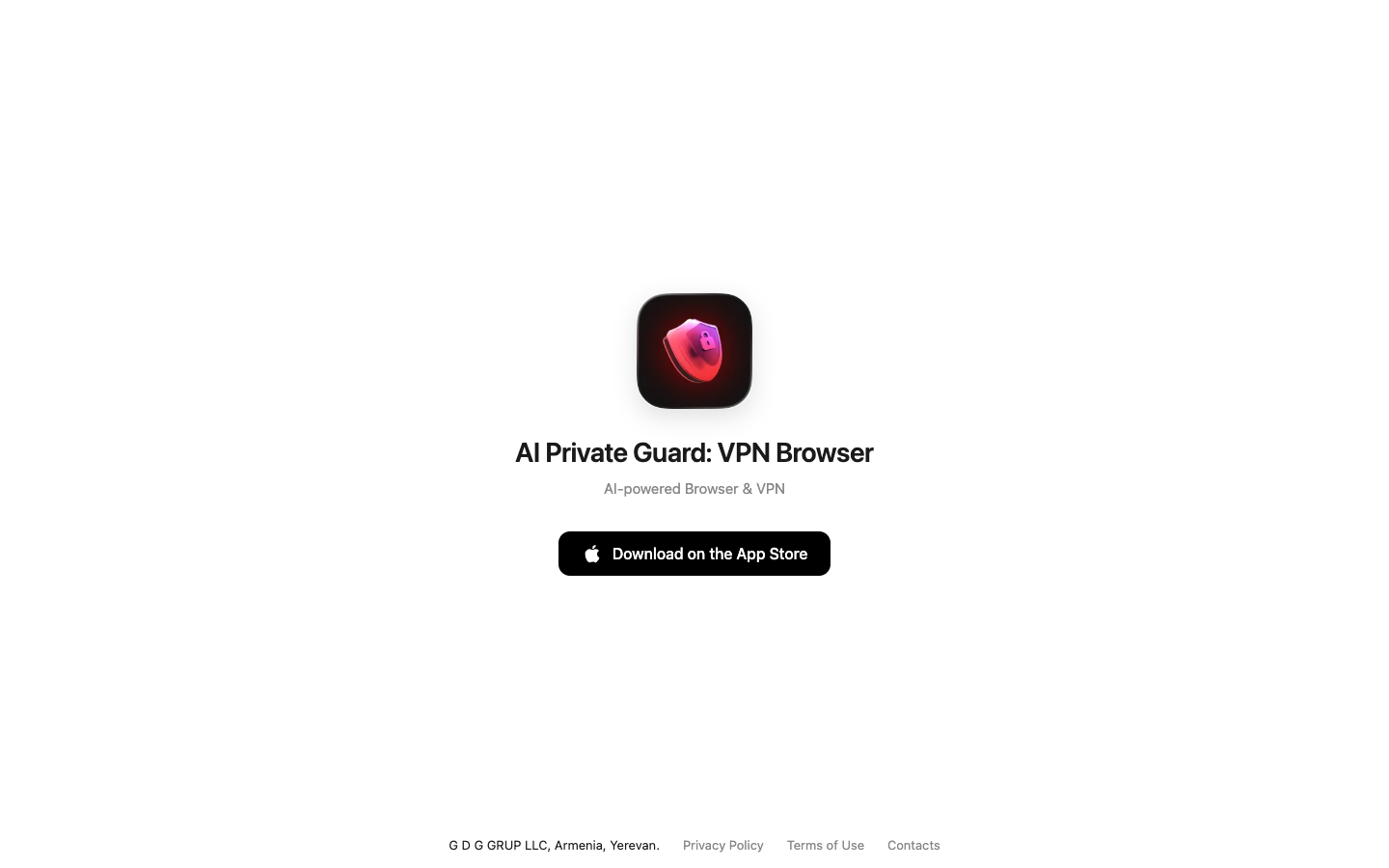 AI Private Guard homepage screenshot