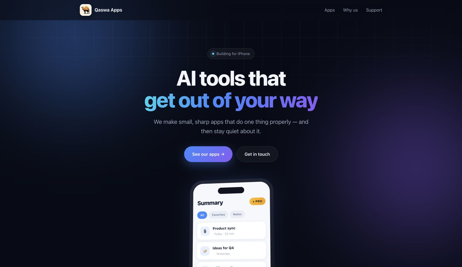 qaswaapps.com 首页截图