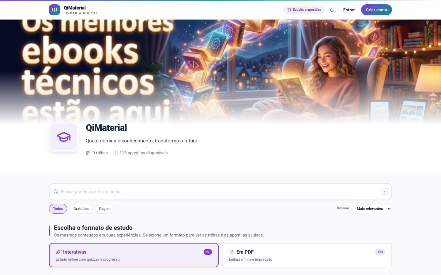 QiMaterial homepage screenshot