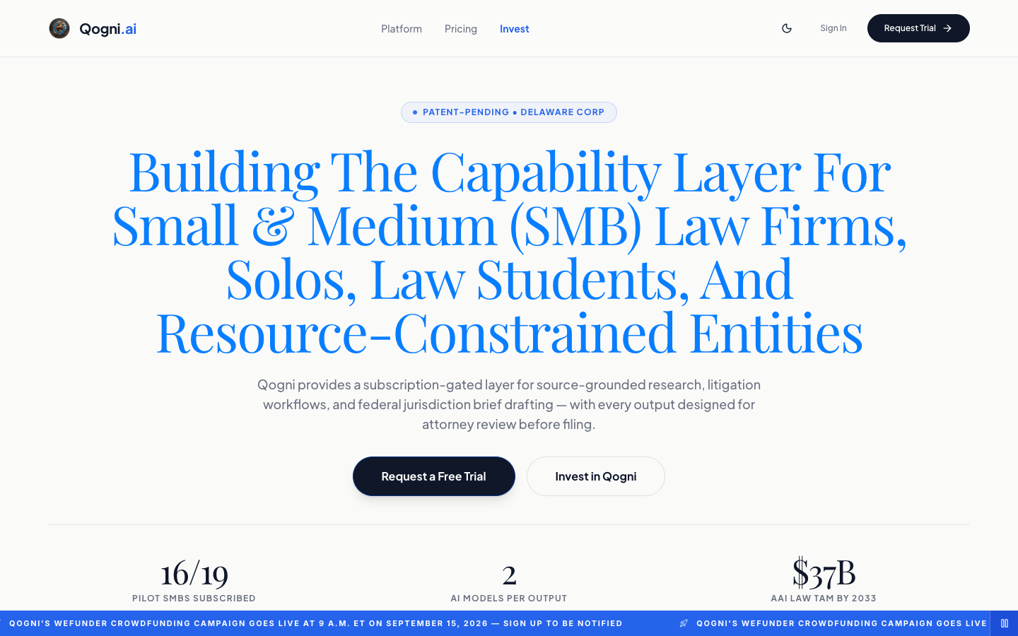 QogniGPT homepage screenshot