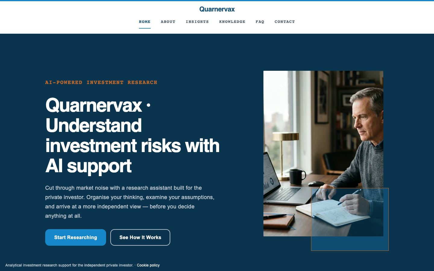 Quarnervax homepage screenshot