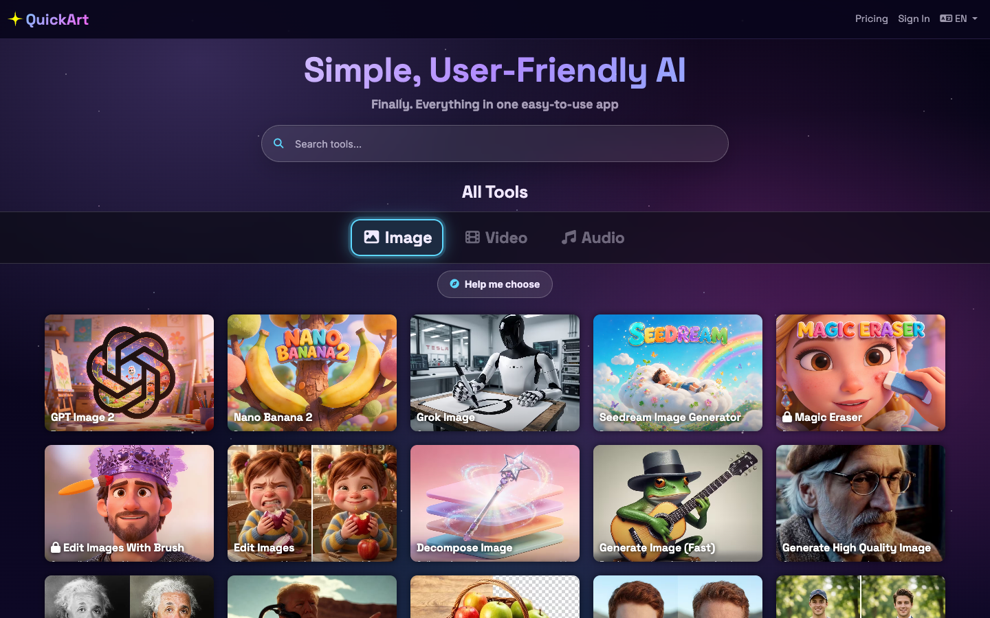 QuickArt landing_page