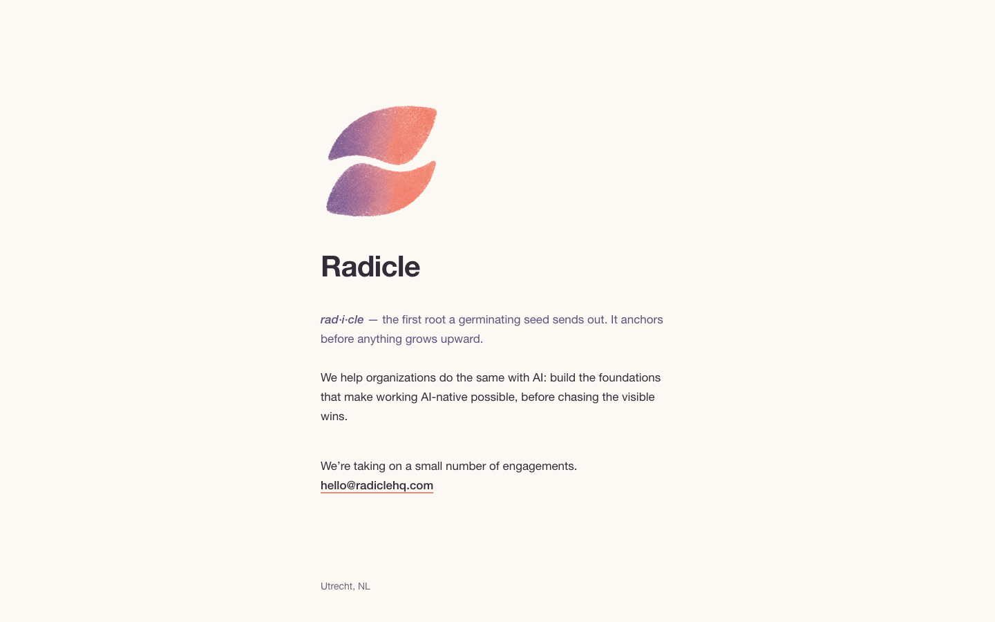 Radicle homepage screenshot