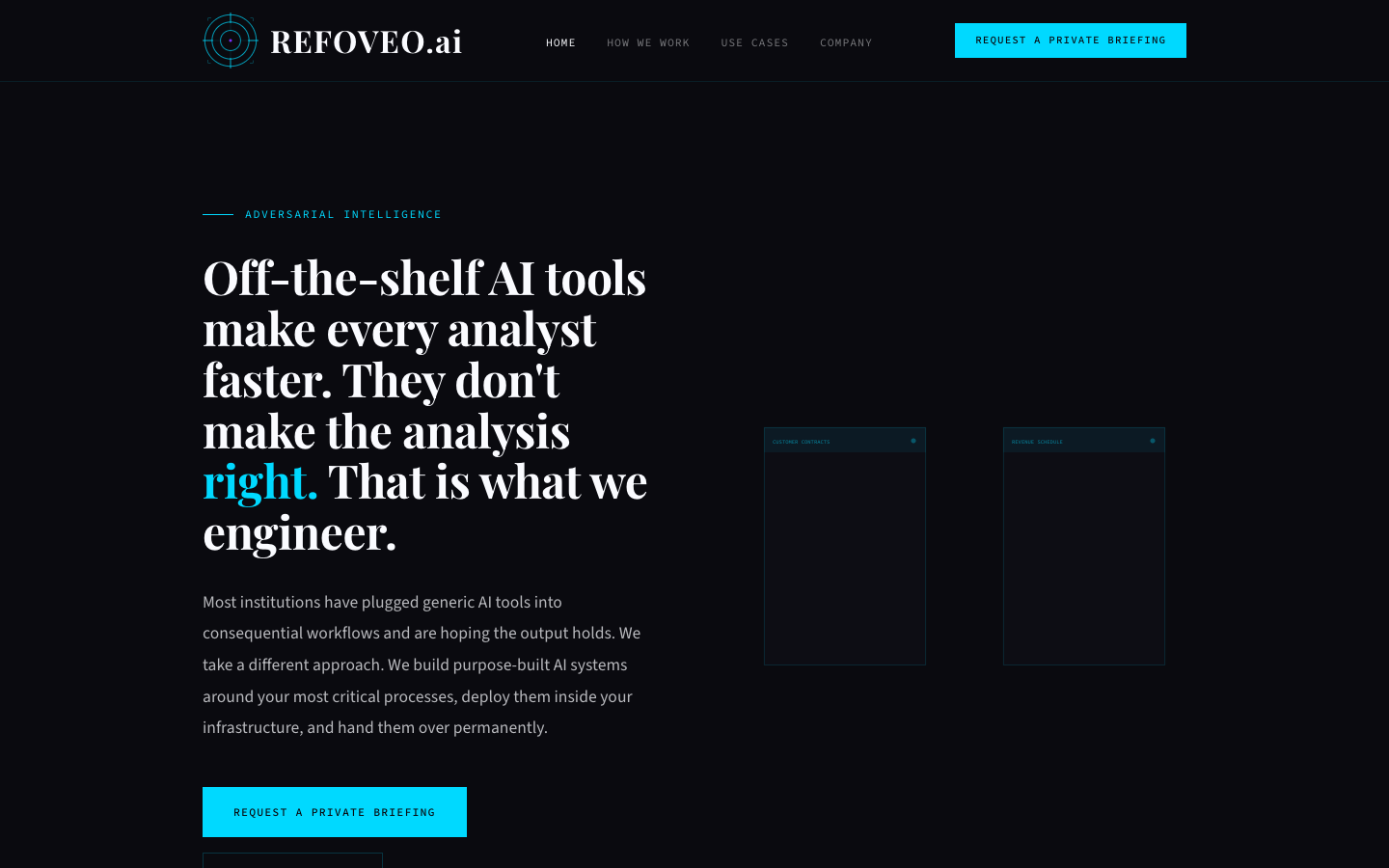 Refoveo homepage screenshot