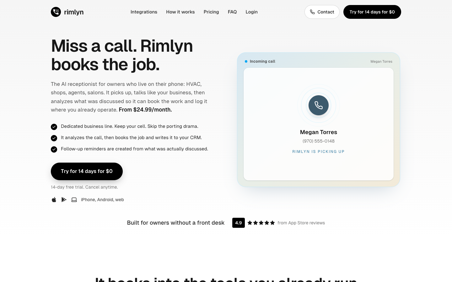 Rimlyn homepage screenshot
