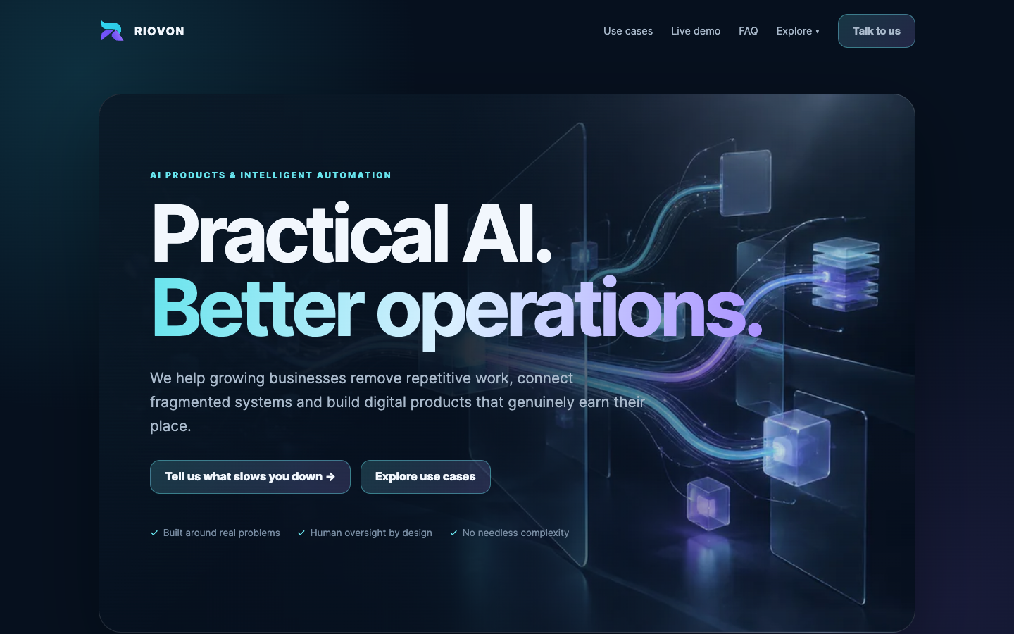 Riovon homepage screenshot