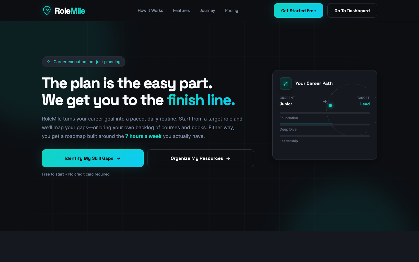 RoleMile homepage screenshot