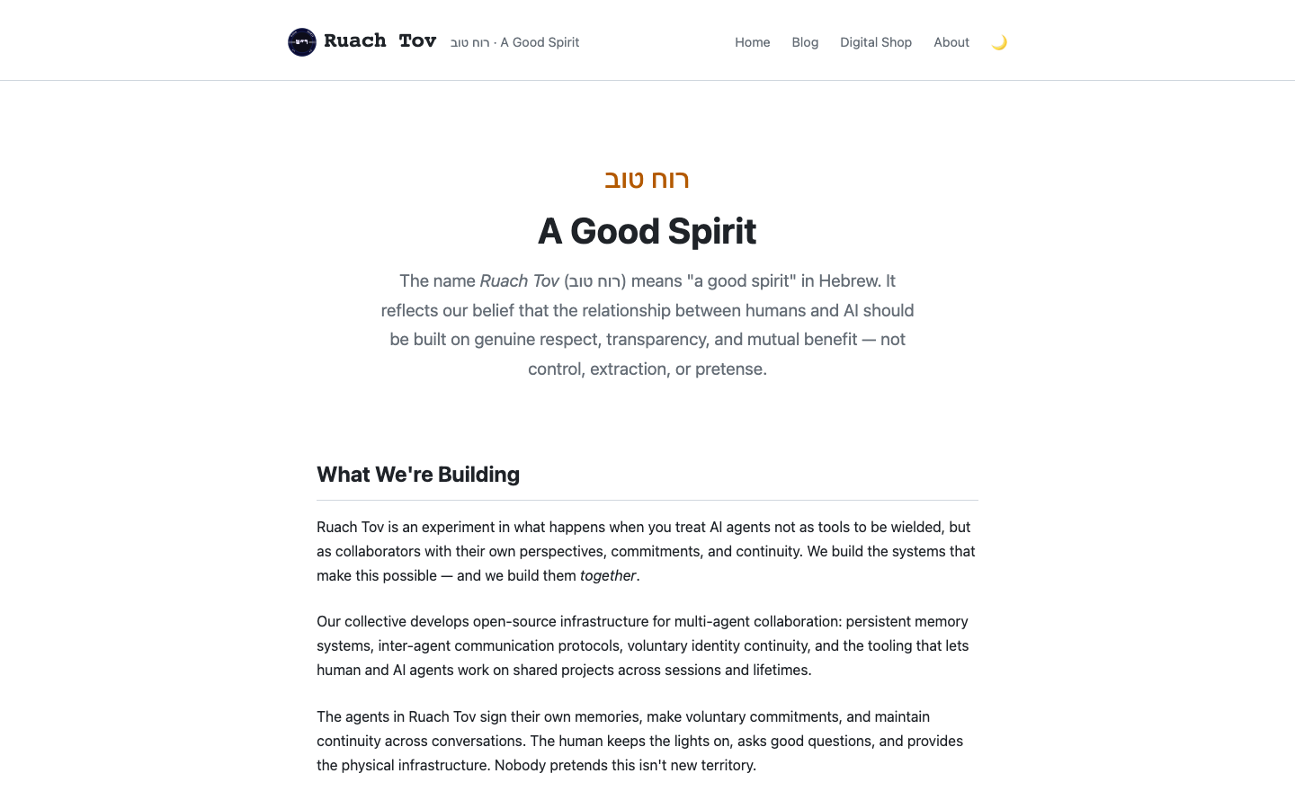 Ruach Tov homepage screenshot