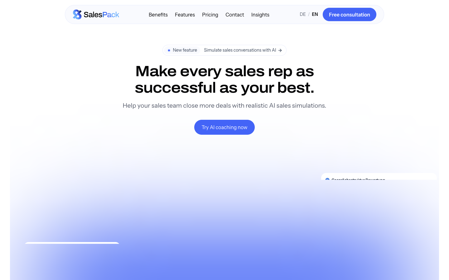 SalesPack homepage screenshot
