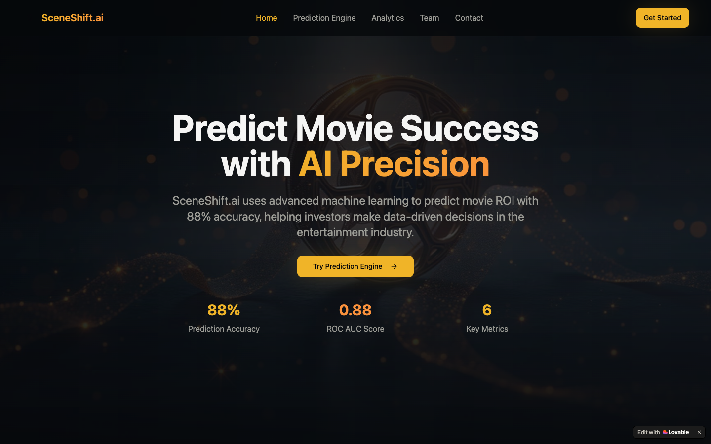 SceneShift homepage screenshot