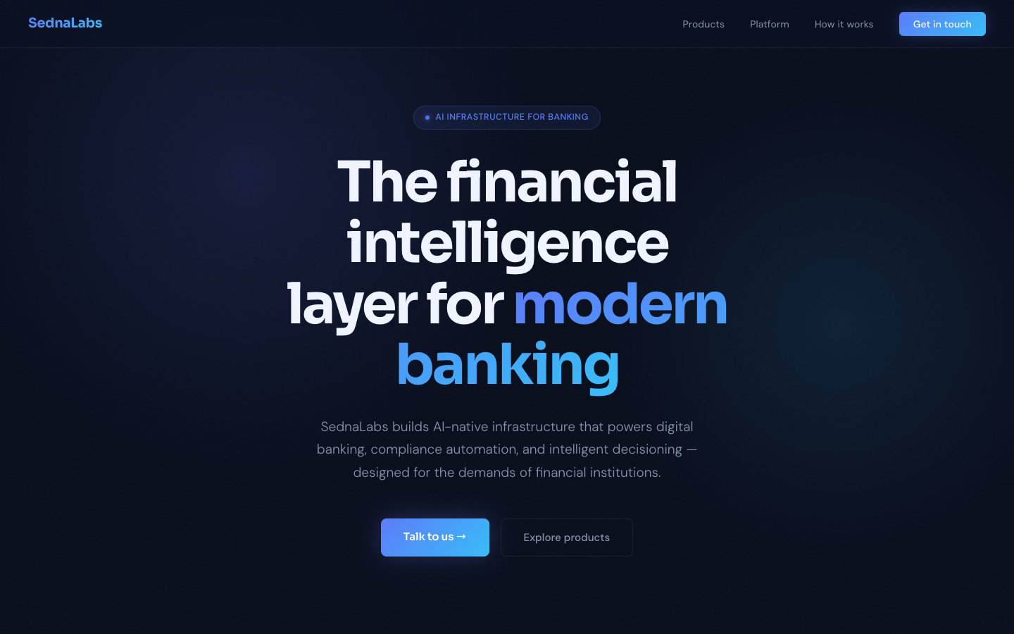 SednaLabs homepage screenshot