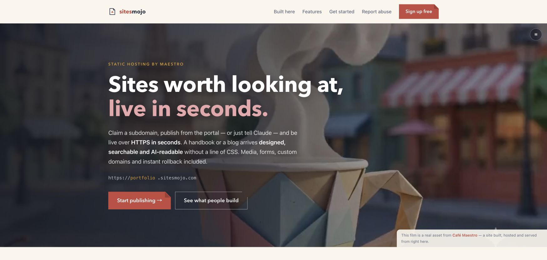 sitesmojo 首页截图