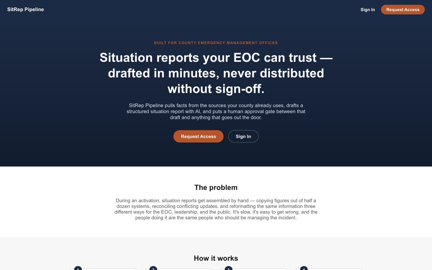 SitRep Pipeline landing_page