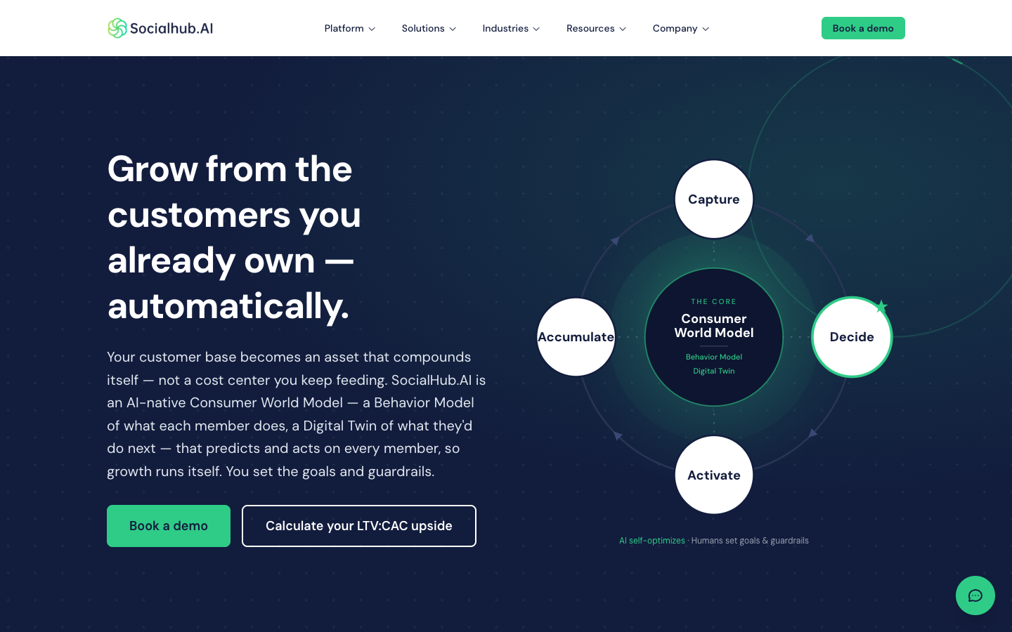 SocialHub.AI homepage screenshot