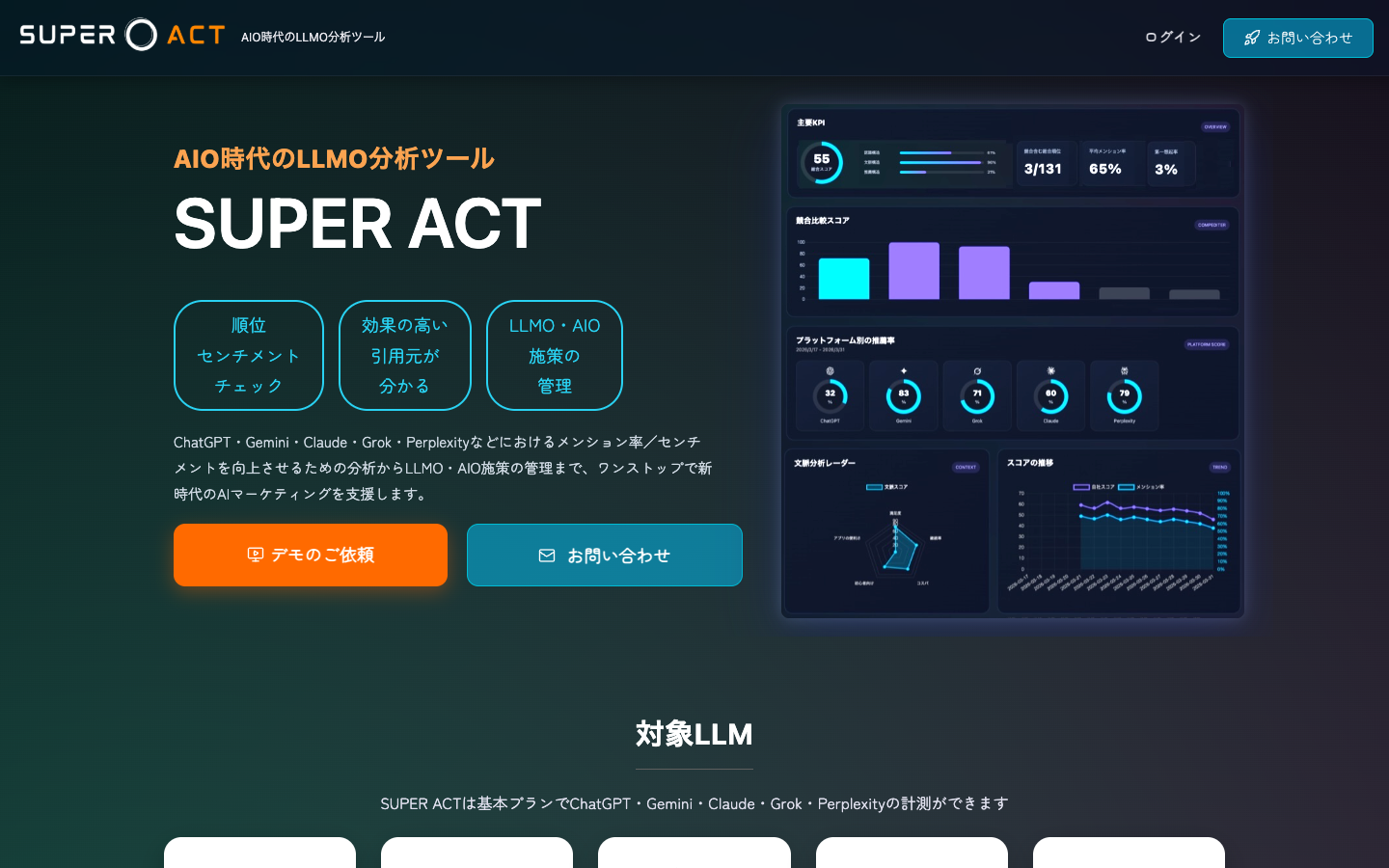 SUPER ACT homepage screenshot