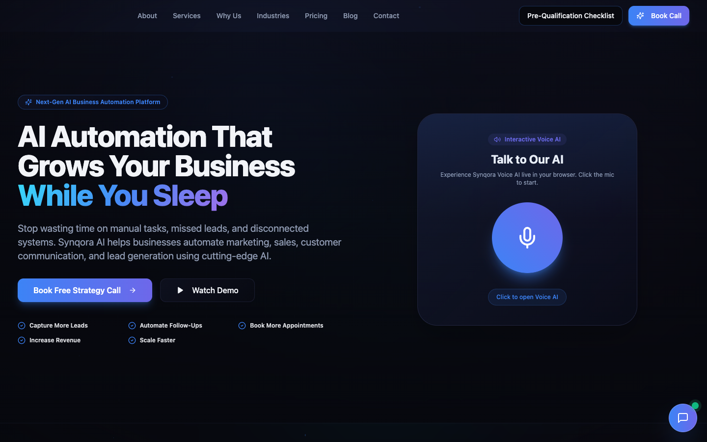 Synqora AI landing_page