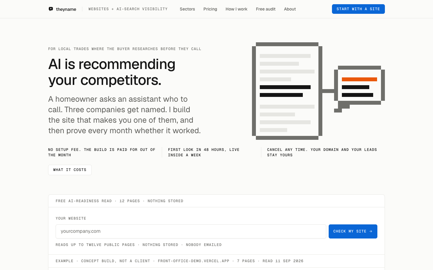 TheyName homepage screenshot