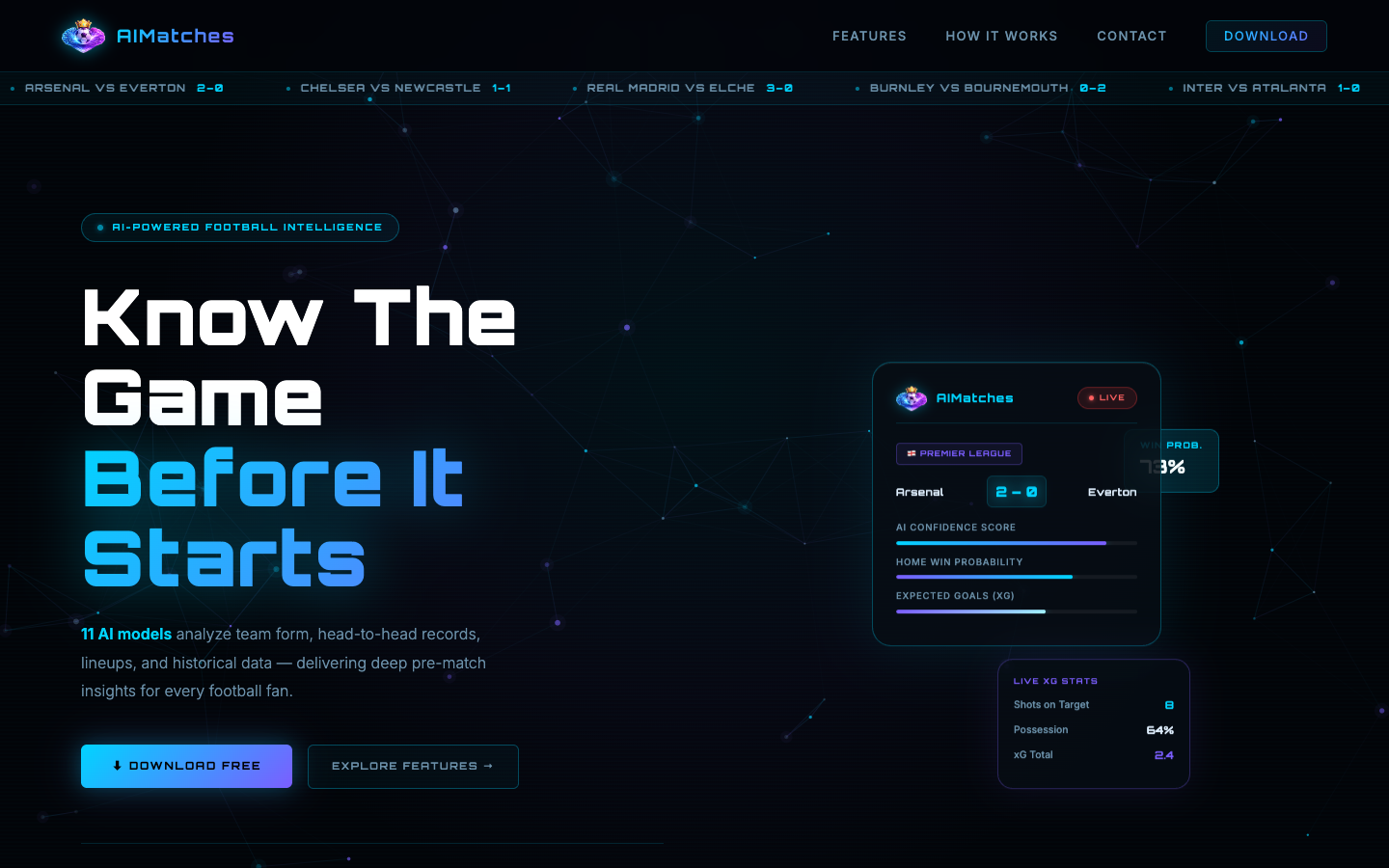 AIMatches homepage screenshot