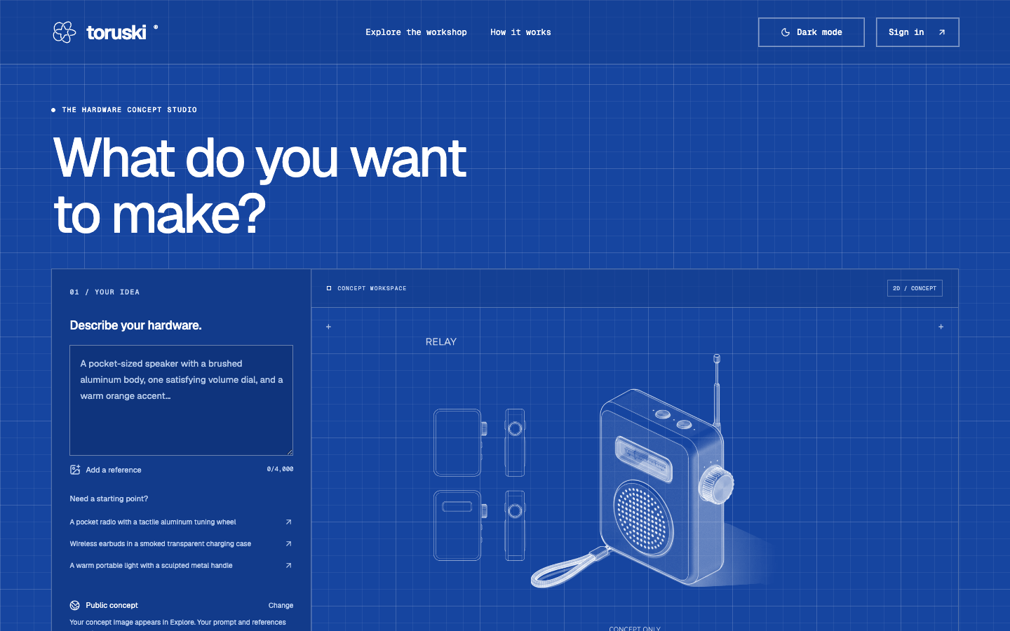 toruski homepage screenshot