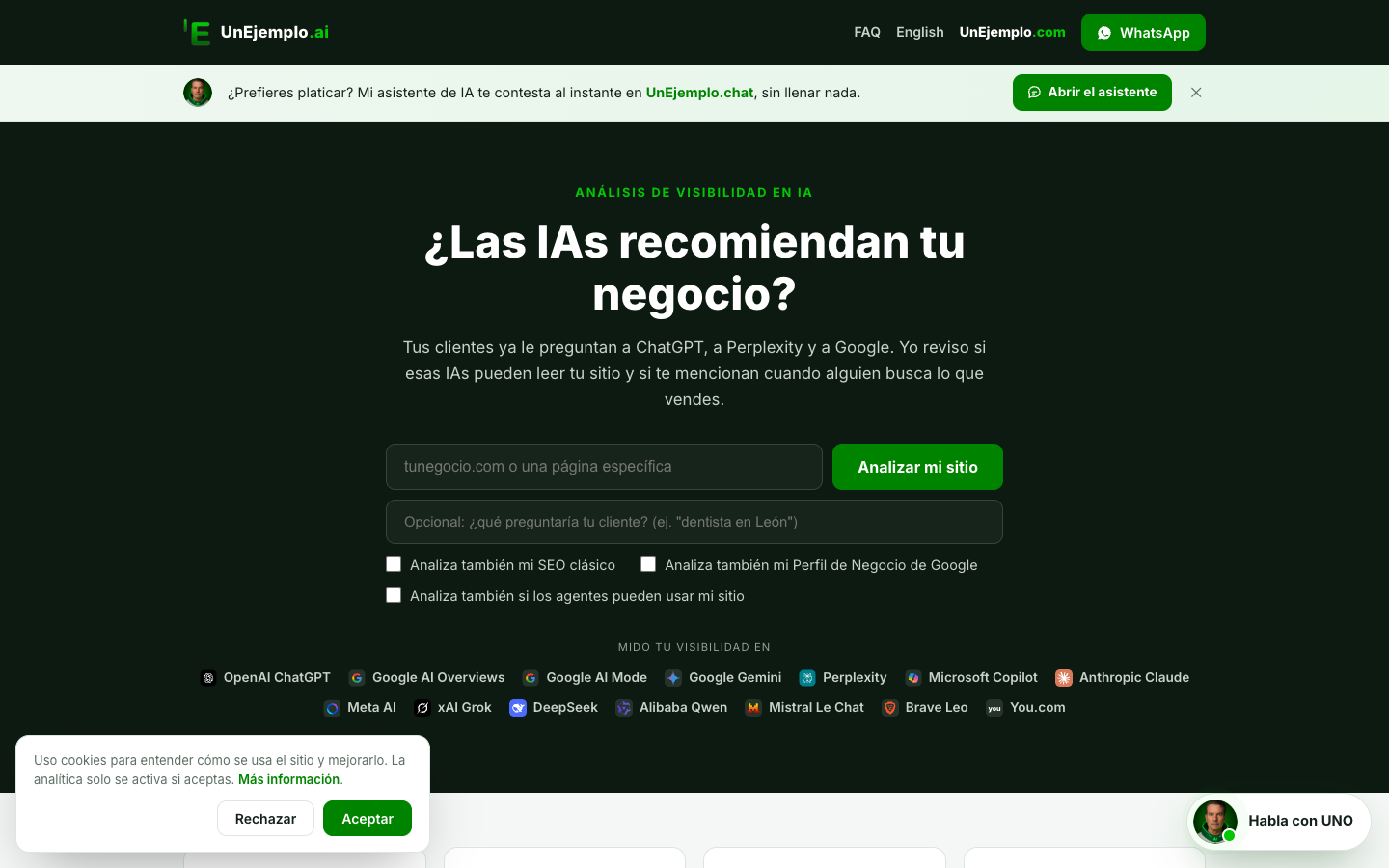 UnEjemplo homepage screenshot