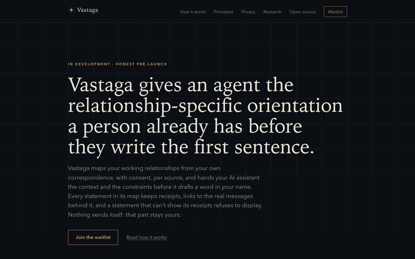 Vastaga homepage screenshot