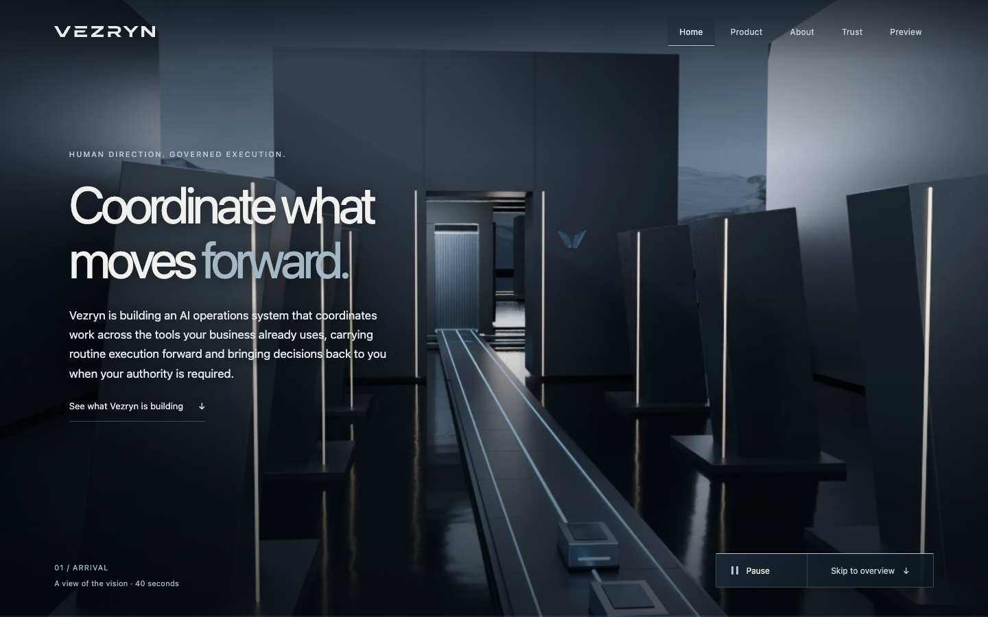 Vezryn homepage screenshot