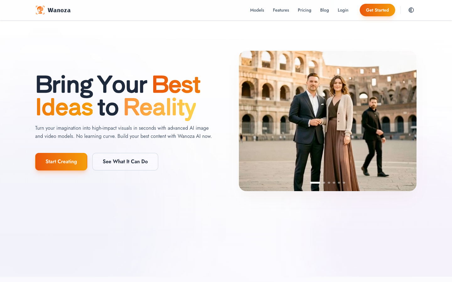Wanoza AI: AI Image & Video Generator landing_page