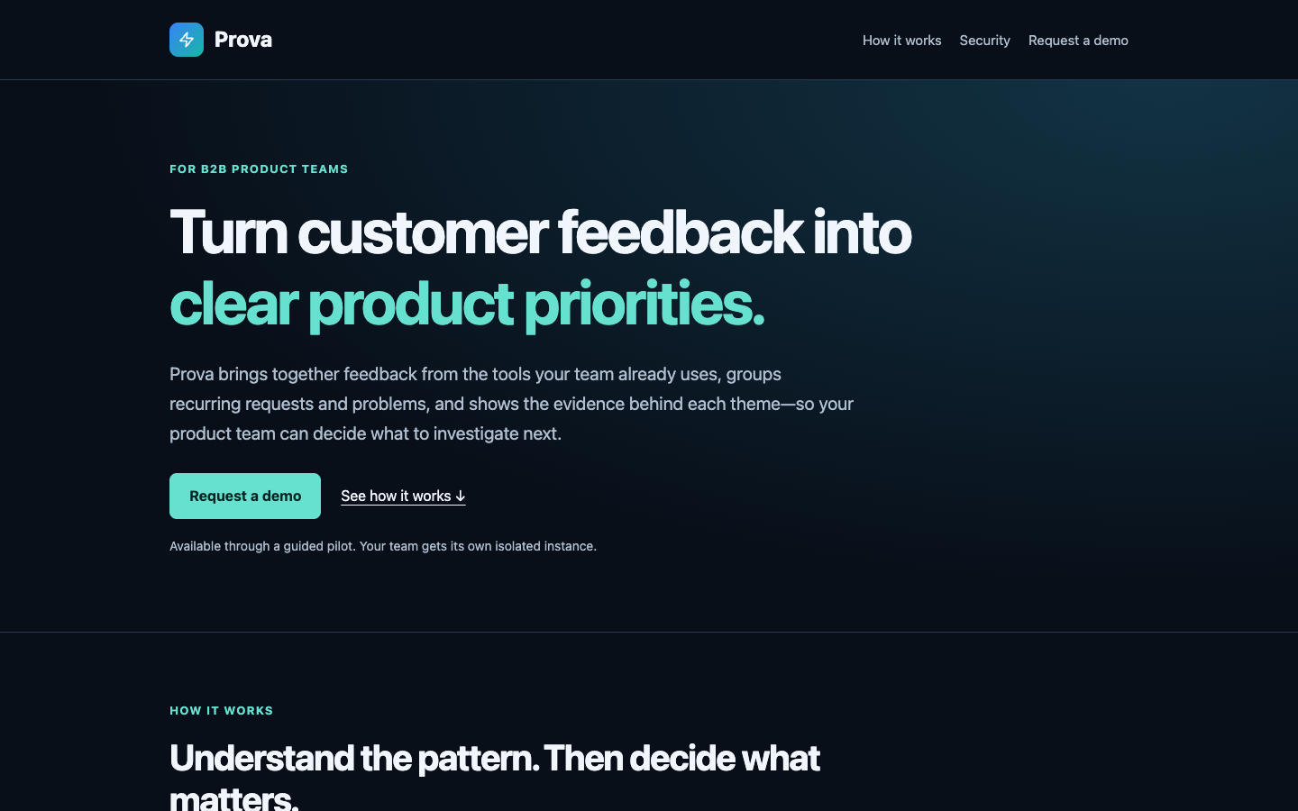 Prova homepage screenshot