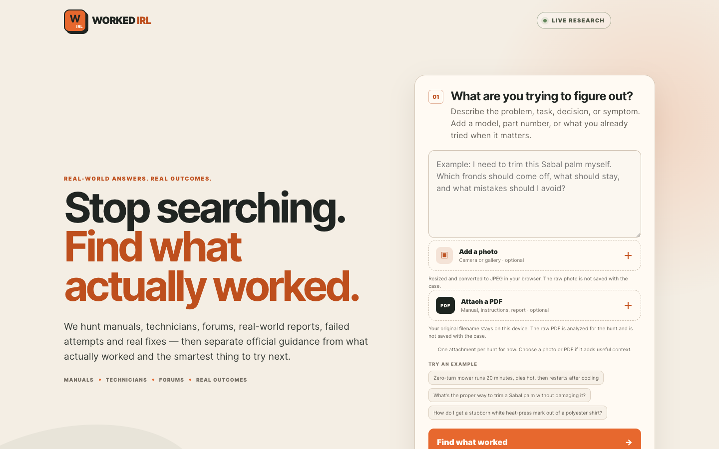 Worked IRL landing_page