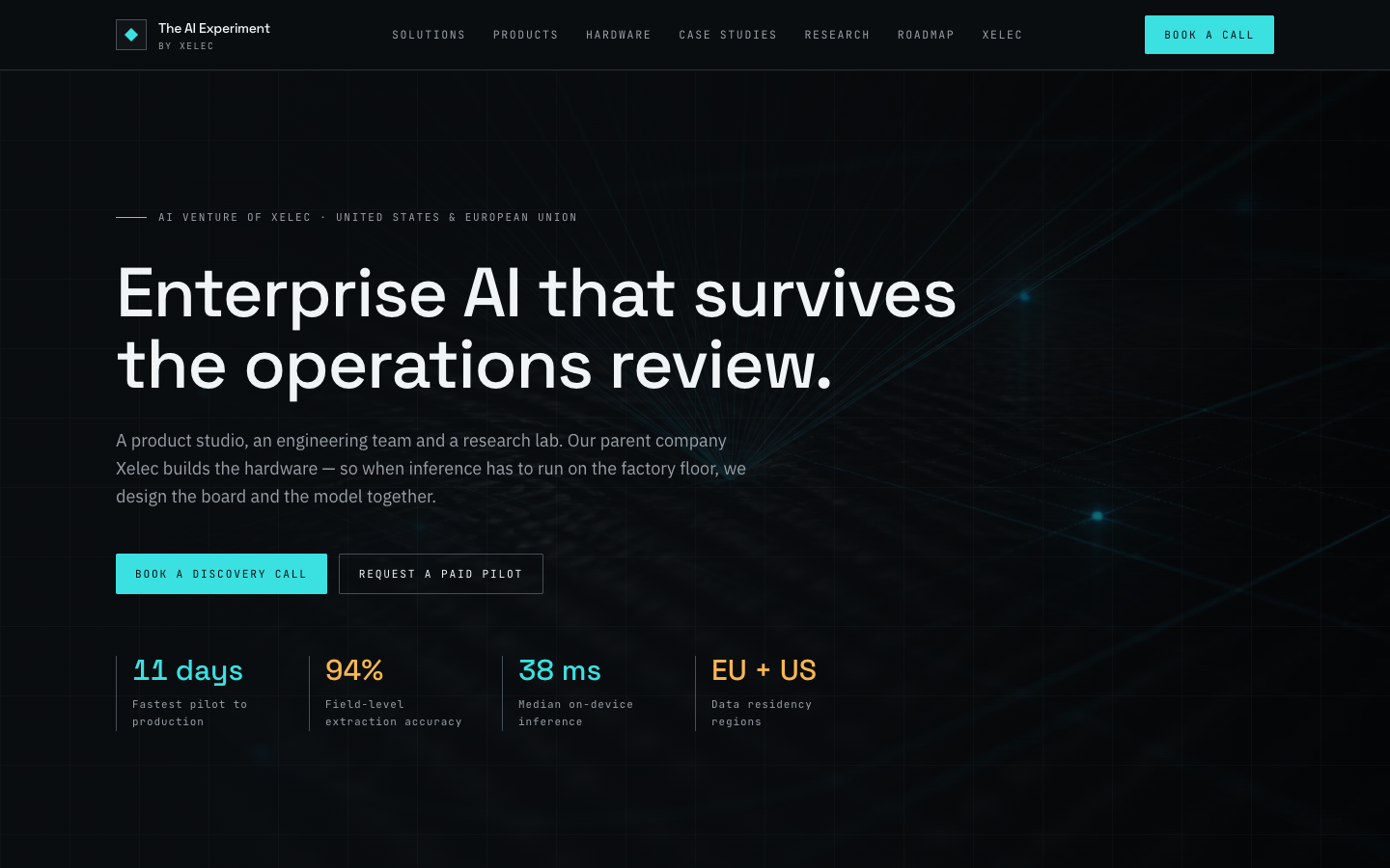 Xelec AI homepage screenshot