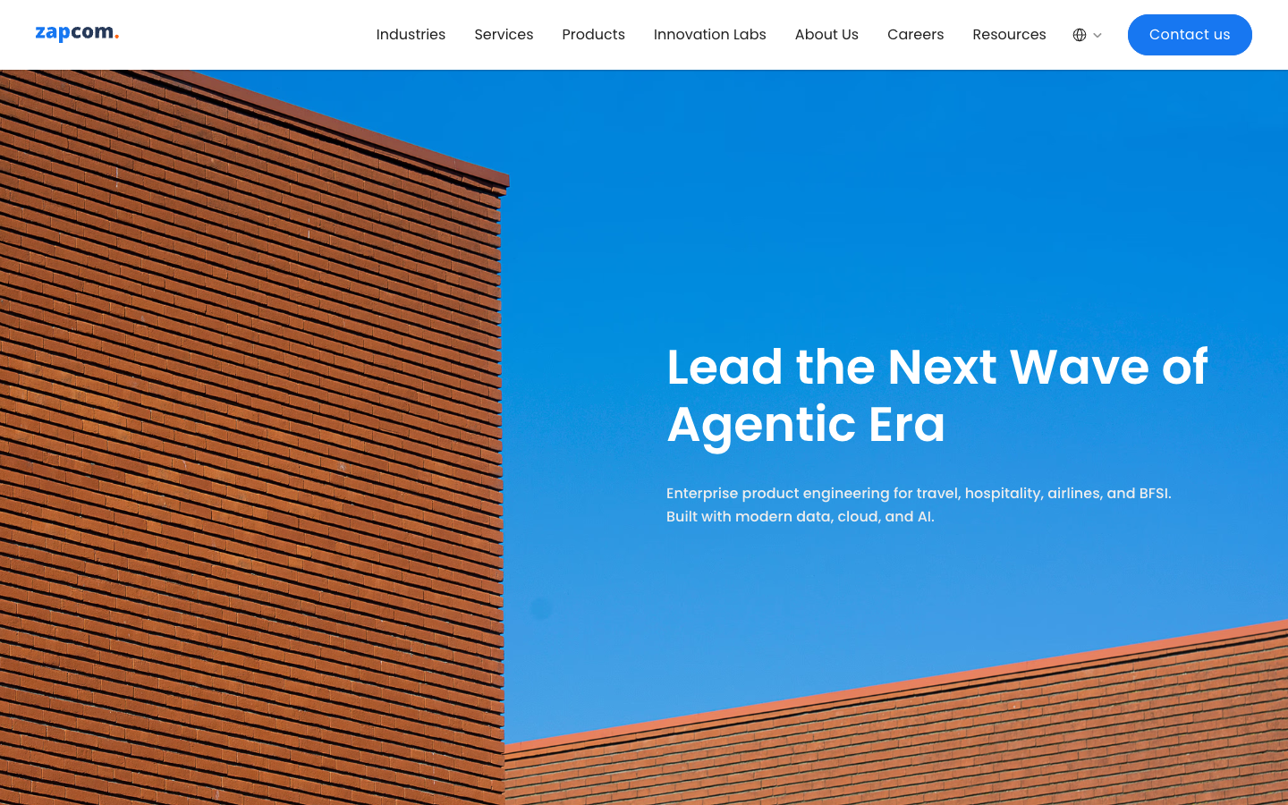 Zapcom homepage screenshot