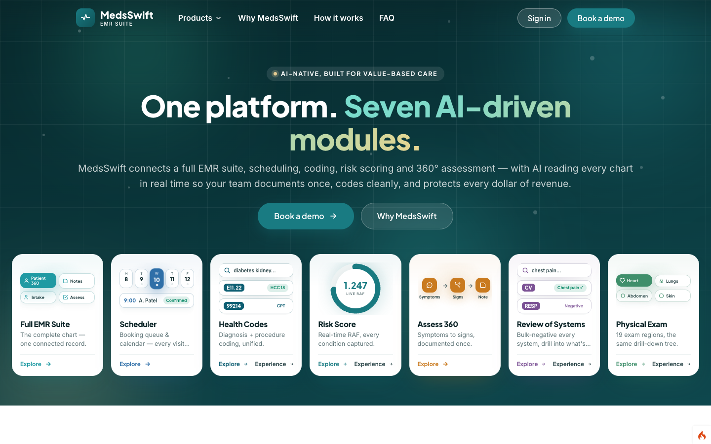 MedsSwift homepage screenshot